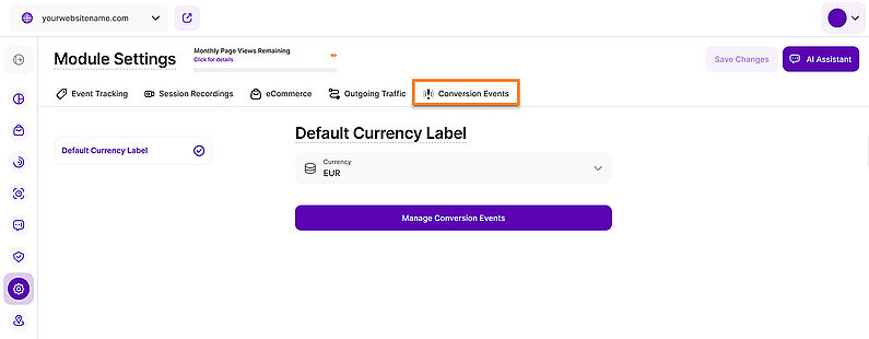Set the Currency for Conversion Events Set the Currency for Conversion Events
