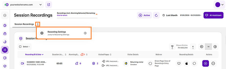 Manage Your Session Recordings Settings Manage Your Session Recordings Settings