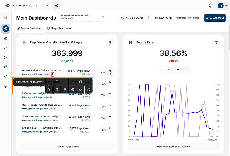 URL Context Action Menu Options URL Context Action Menu Options
