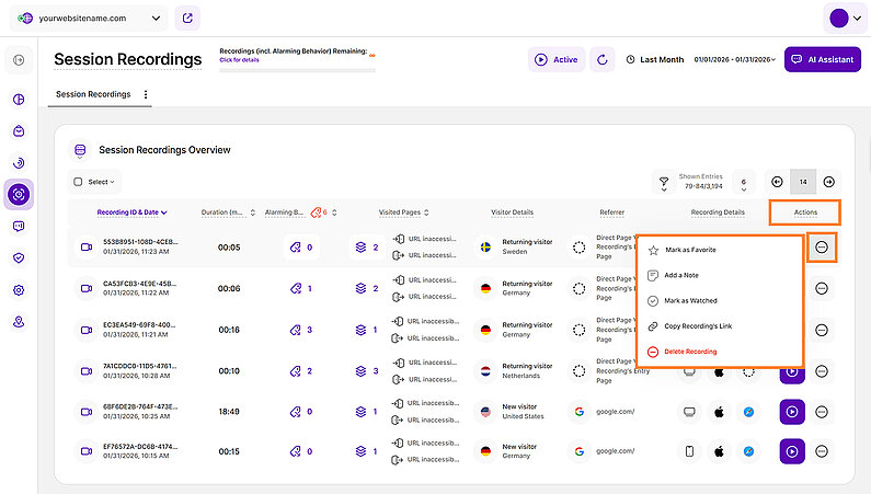Managing your Session Recordings Managing your Session Recordings
