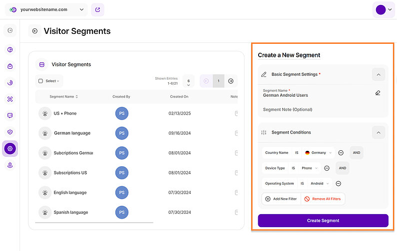 Creating a New Visitor Segment