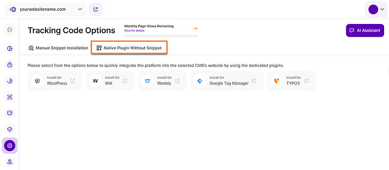 Installation through Native Plugin without Snippet