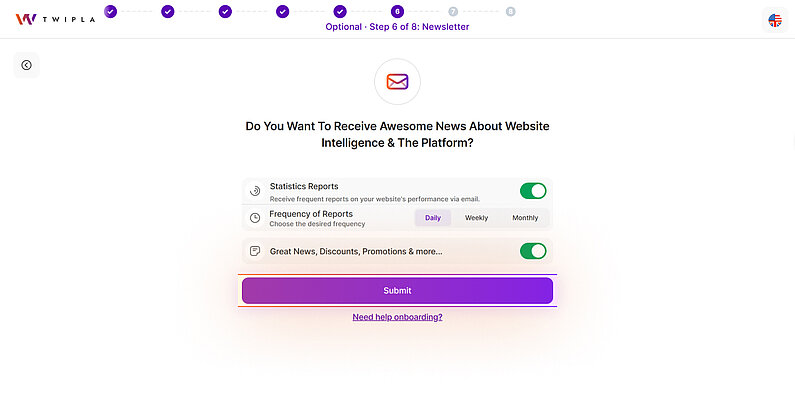 receive news about website intelligence