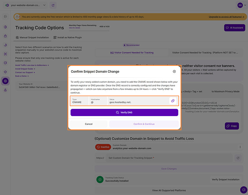 Einrichten Ihres CNAME-DNS-Eintrags